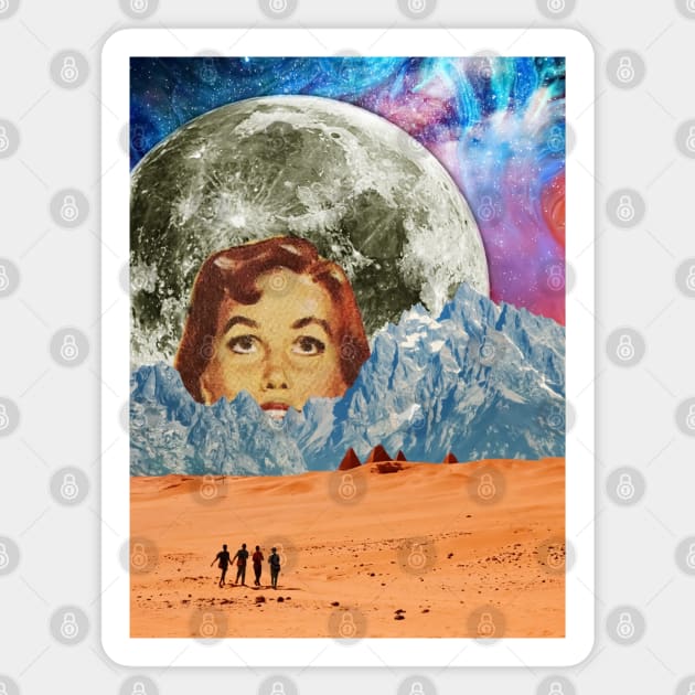 Moon Safari - Surreal/Collage Art Magnet by DIGOUTTHESKY